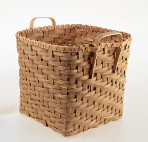 Tall, square woven basket