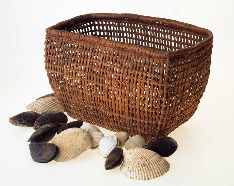 brown loosely woven square basket